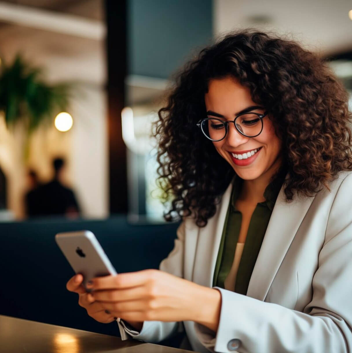 woman using phone